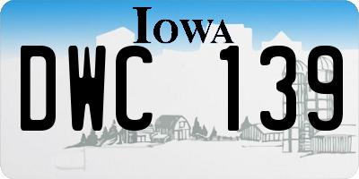 IA license plate DWC139