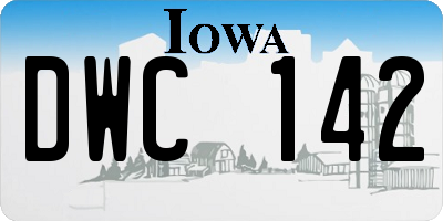 IA license plate DWC142