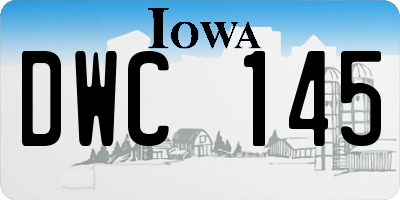 IA license plate DWC145