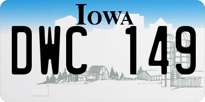 IA license plate DWC149