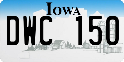 IA license plate DWC150