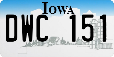 IA license plate DWC151