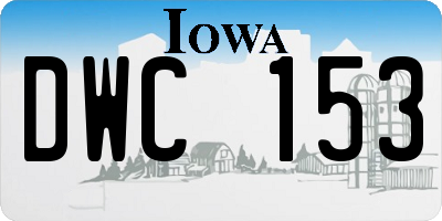 IA license plate DWC153
