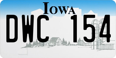 IA license plate DWC154