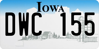 IA license plate DWC155