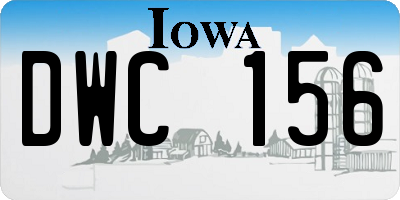 IA license plate DWC156