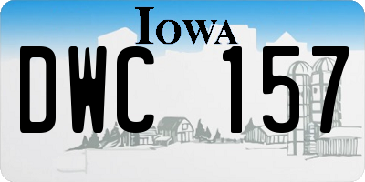 IA license plate DWC157