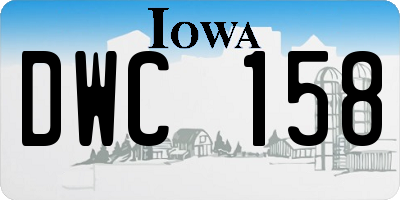 IA license plate DWC158