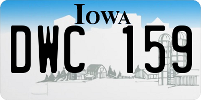 IA license plate DWC159