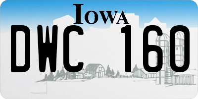 IA license plate DWC160