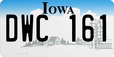 IA license plate DWC161