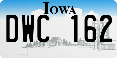 IA license plate DWC162