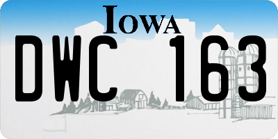IA license plate DWC163