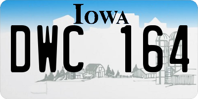 IA license plate DWC164