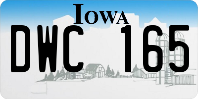 IA license plate DWC165