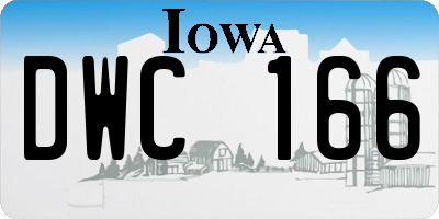 IA license plate DWC166