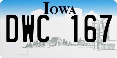 IA license plate DWC167