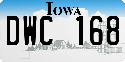 IA license plate DWC168