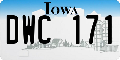IA license plate DWC171