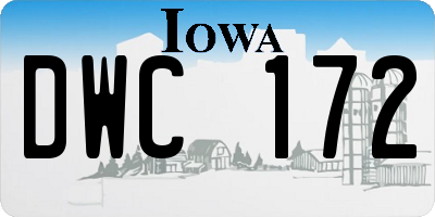 IA license plate DWC172
