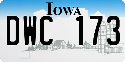 IA license plate DWC173