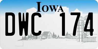 IA license plate DWC174