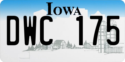 IA license plate DWC175