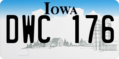 IA license plate DWC176
