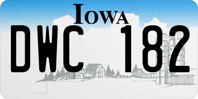 IA license plate DWC182