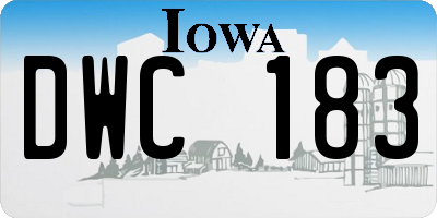 IA license plate DWC183