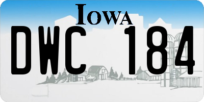 IA license plate DWC184