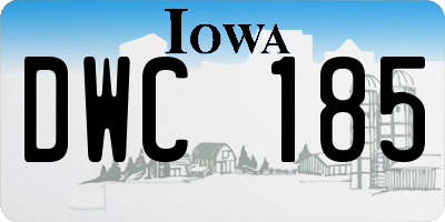 IA license plate DWC185