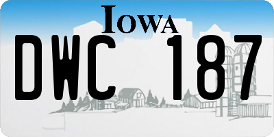 IA license plate DWC187