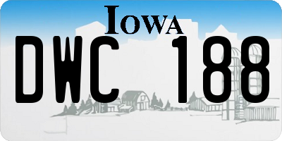 IA license plate DWC188