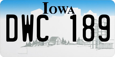 IA license plate DWC189