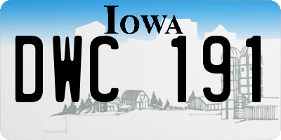 IA license plate DWC191