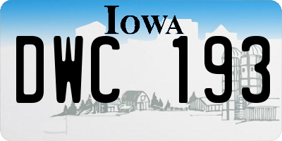 IA license plate DWC193