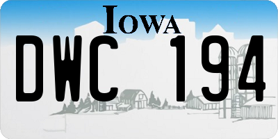 IA license plate DWC194