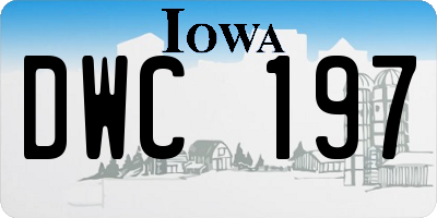 IA license plate DWC197