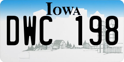 IA license plate DWC198