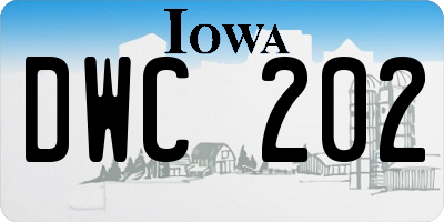 IA license plate DWC202