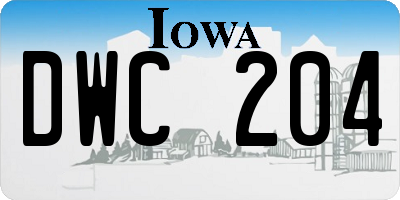 IA license plate DWC204