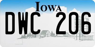 IA license plate DWC206