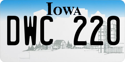 IA license plate DWC220