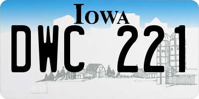 IA license plate DWC221