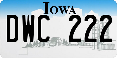 IA license plate DWC222