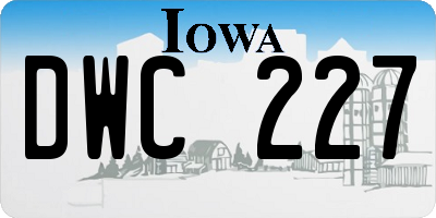 IA license plate DWC227