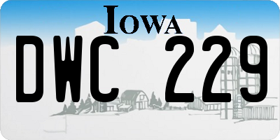 IA license plate DWC229
