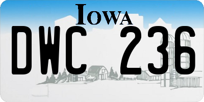 IA license plate DWC236