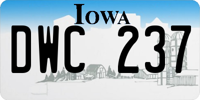 IA license plate DWC237